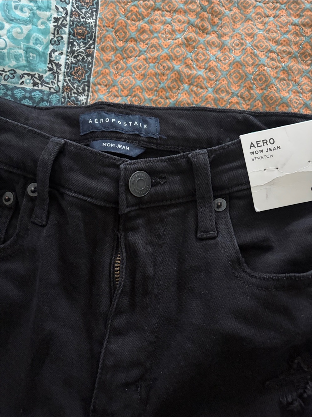 Aeropostale Black Mom Jeans - Slim Stretch Denim